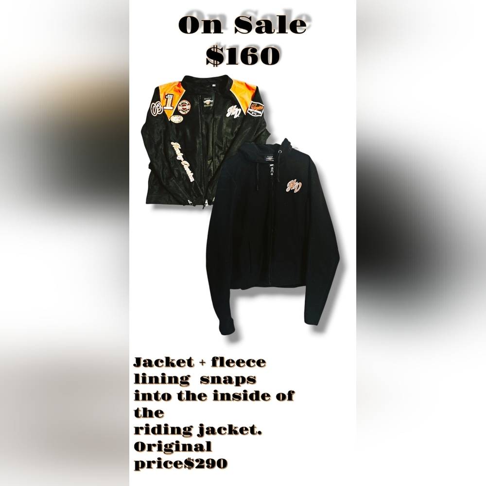 Harley-Davidson Black and Orange Bomber Jacket